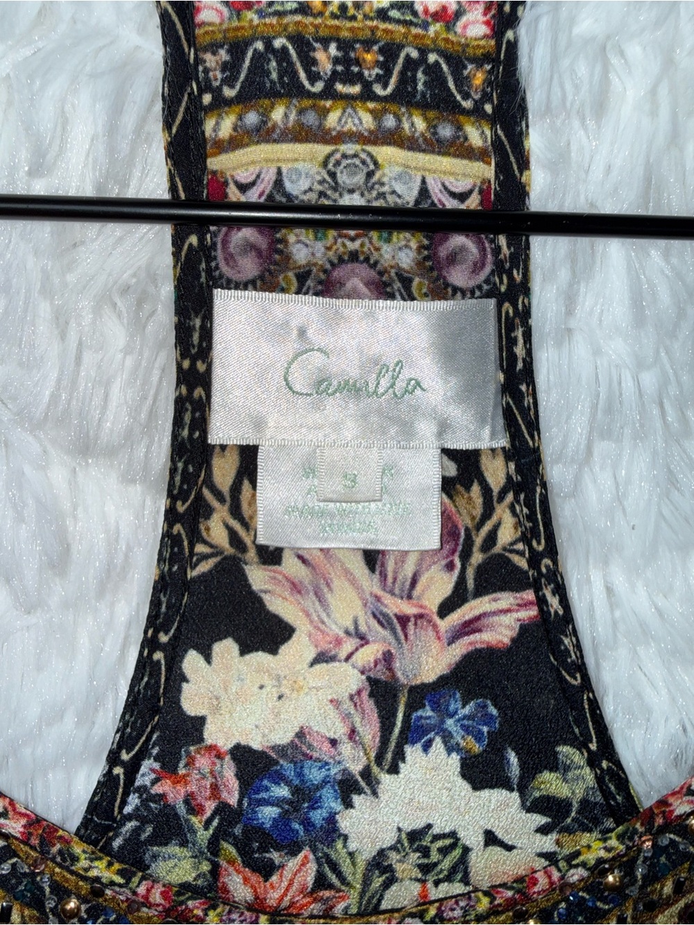 Camilla 2018 Hampton Hive Silk Rhinestone Embellished Camisole Floral Garden Top - Picture 5 of 11